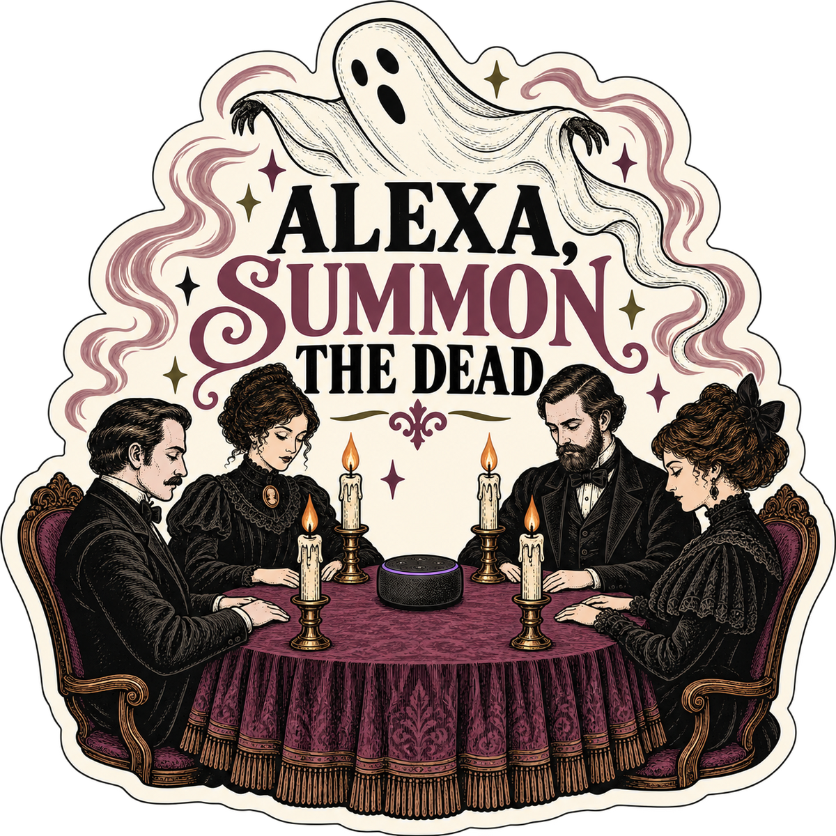 Alexa, Summon the Dead sticker, flat artwork
