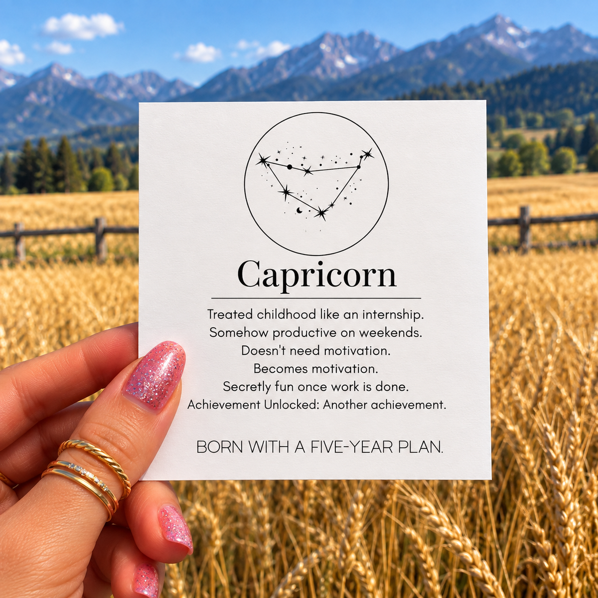 Capricorn Funny Zodiac sticker, shown in use