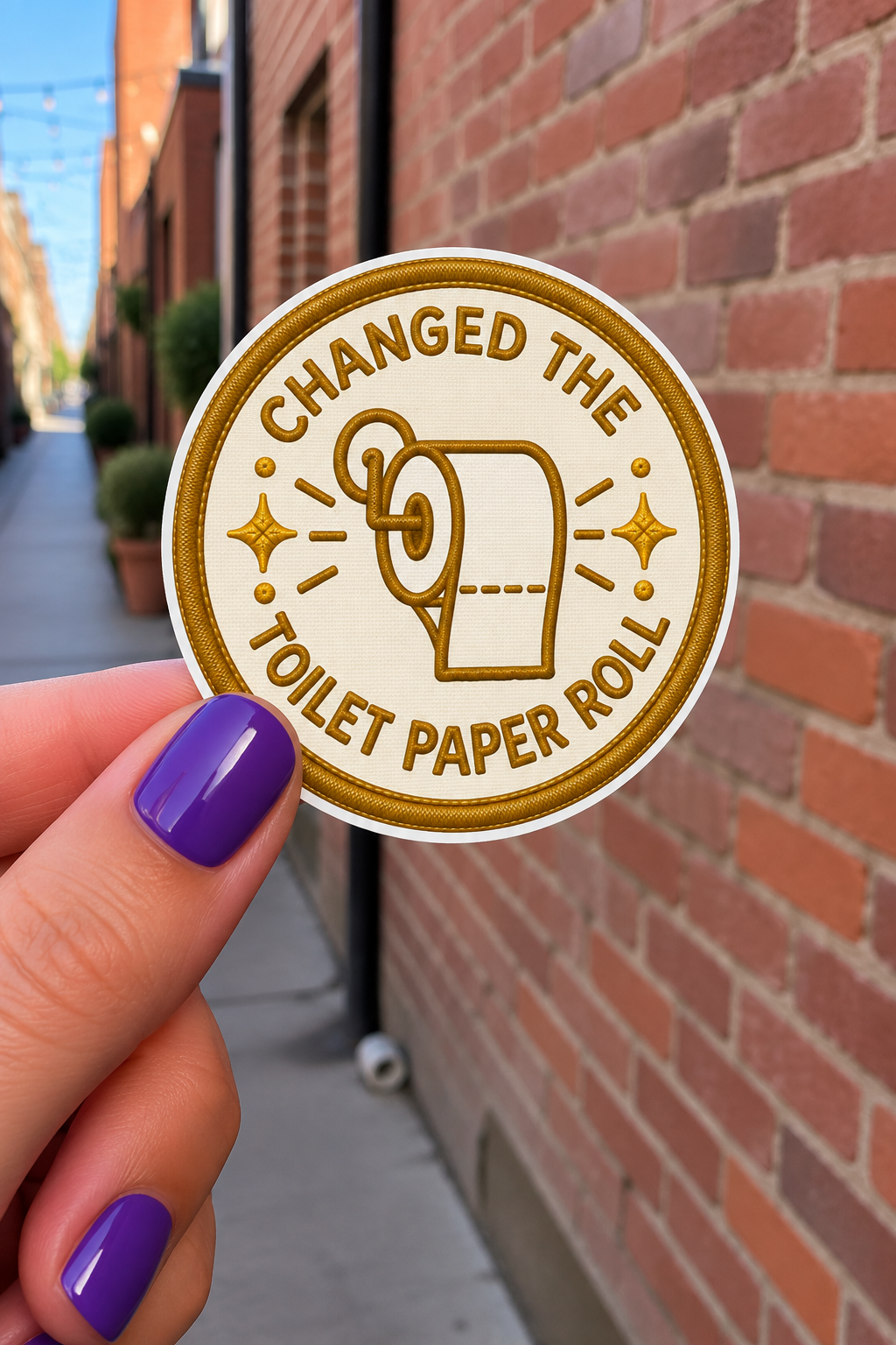 Changed the Toilet Paper Roll Sticker