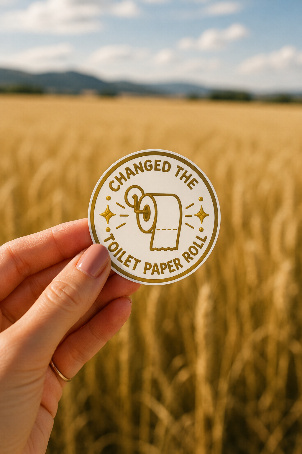 Changed the Toilet Paper Roll Sticker