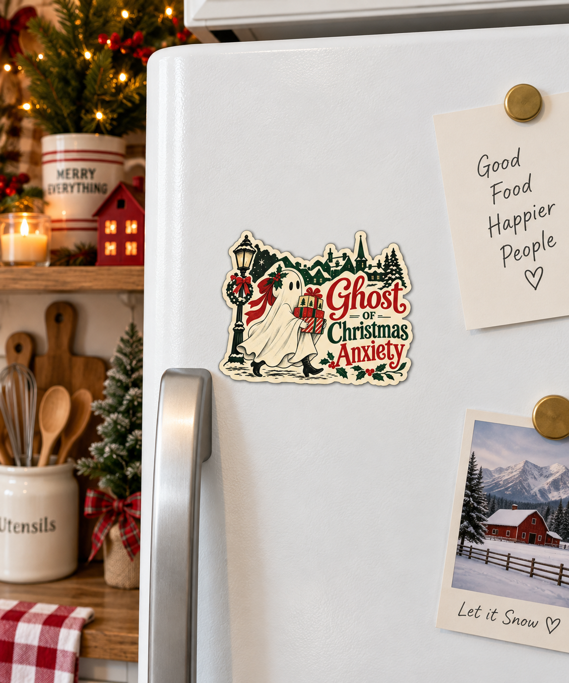 Ghost of Christmas Anxiety magnet
