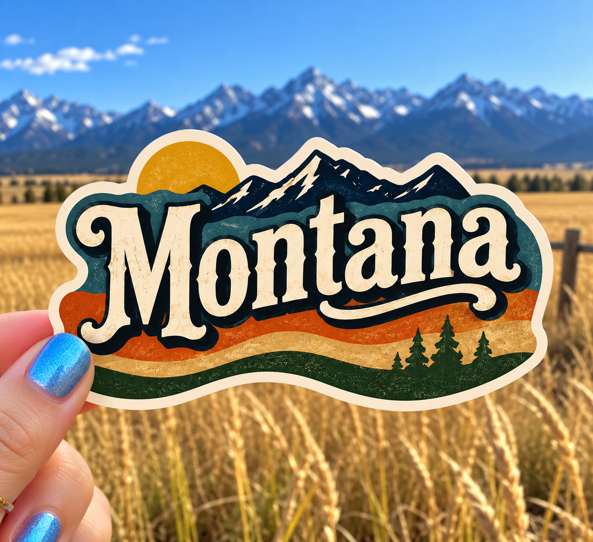 Montana Retro Mountain sticker