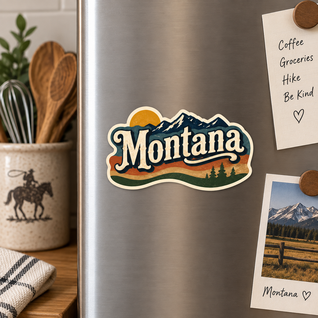 Montana Retro Mountain magnet