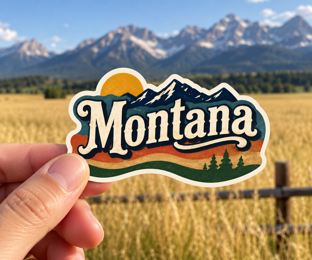 Montana Retro Mountain magnet