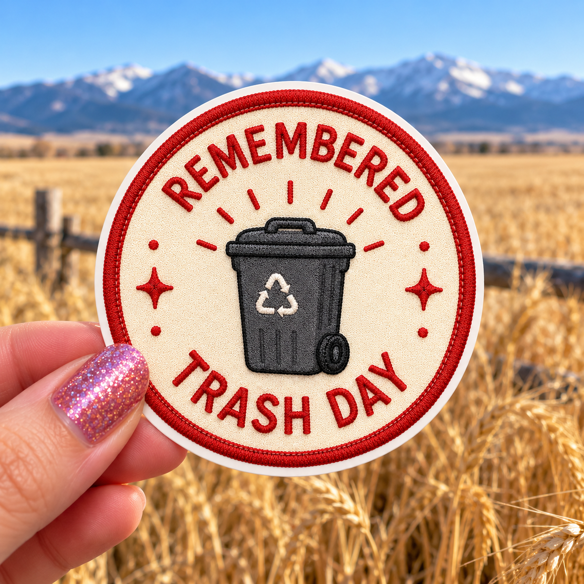 Remembered Trash Day Sticker