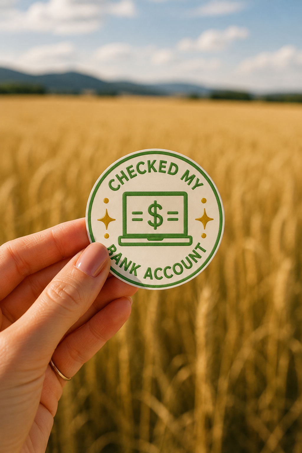 Checked My Bank Account Sticker