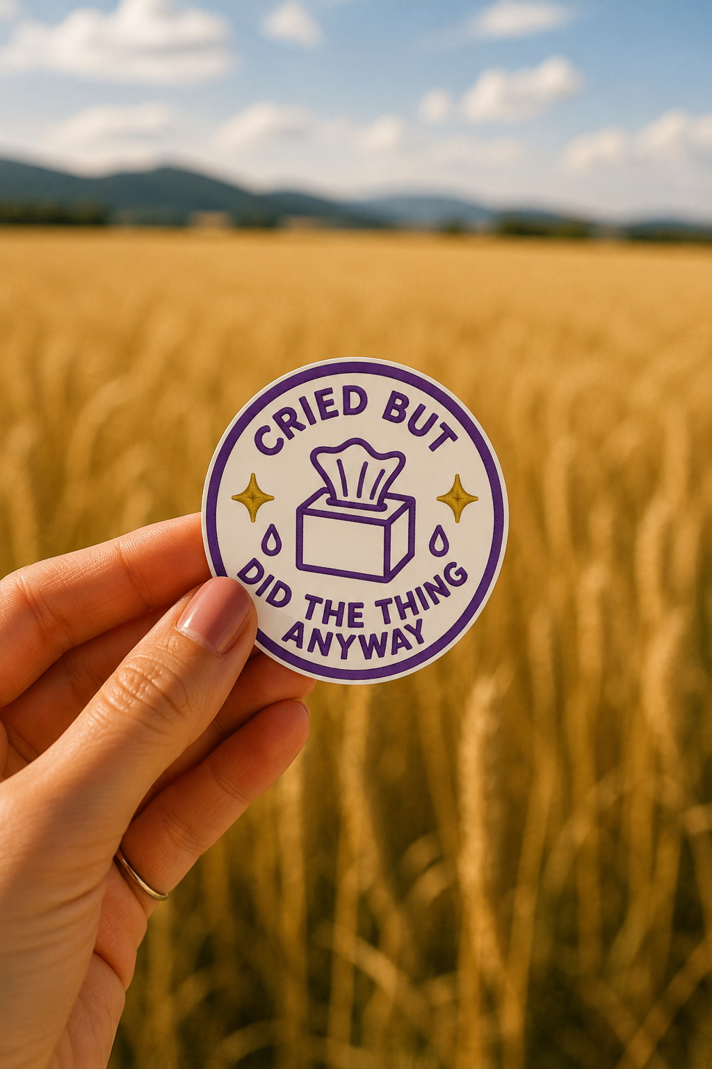 Cried But Did the Thing Anyway Sticker