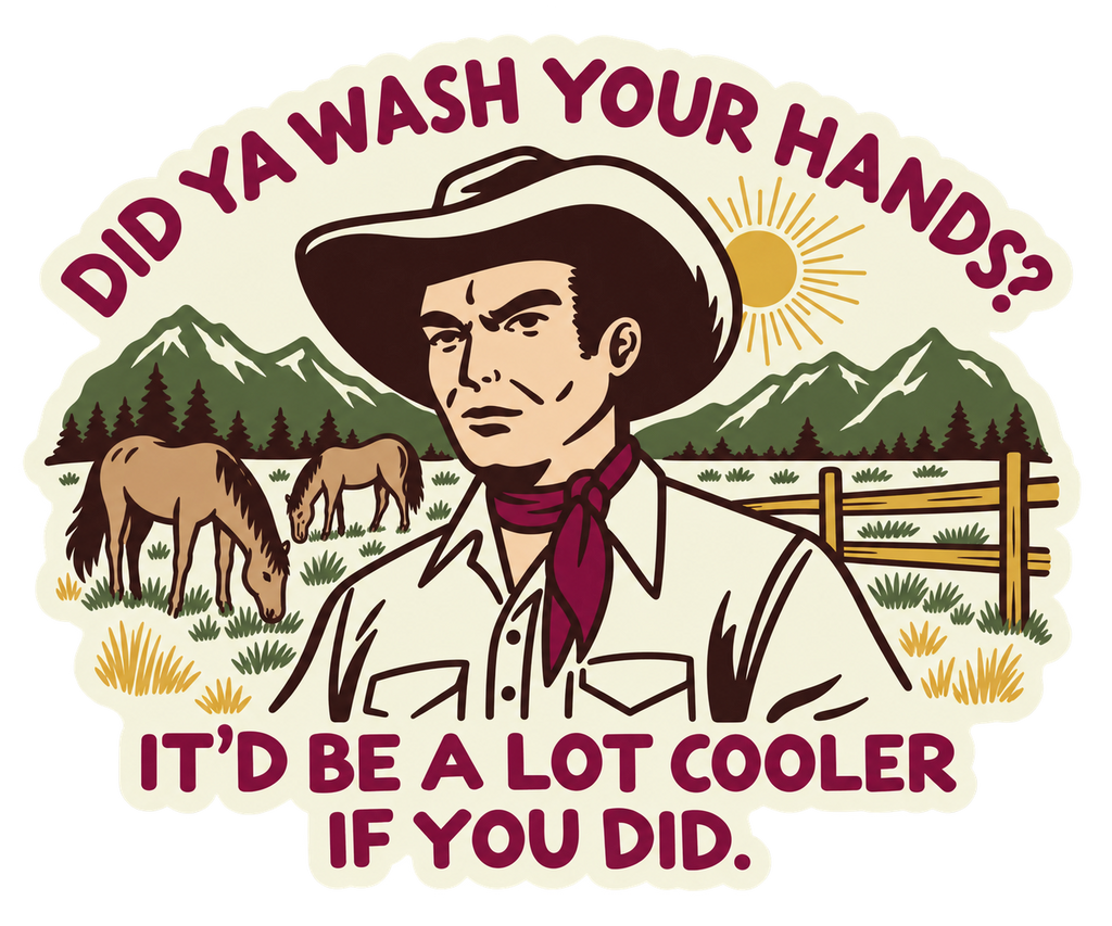 Did Ya Wash Your Hands sticker, flat artwork
