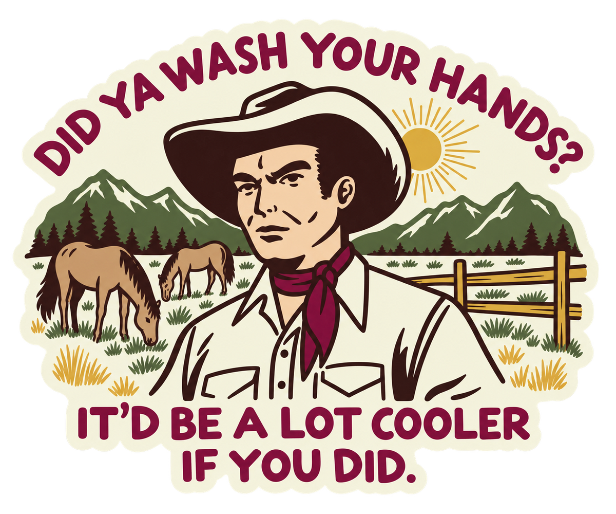 Did Ya Wash Your Hands sticker, flat artwork