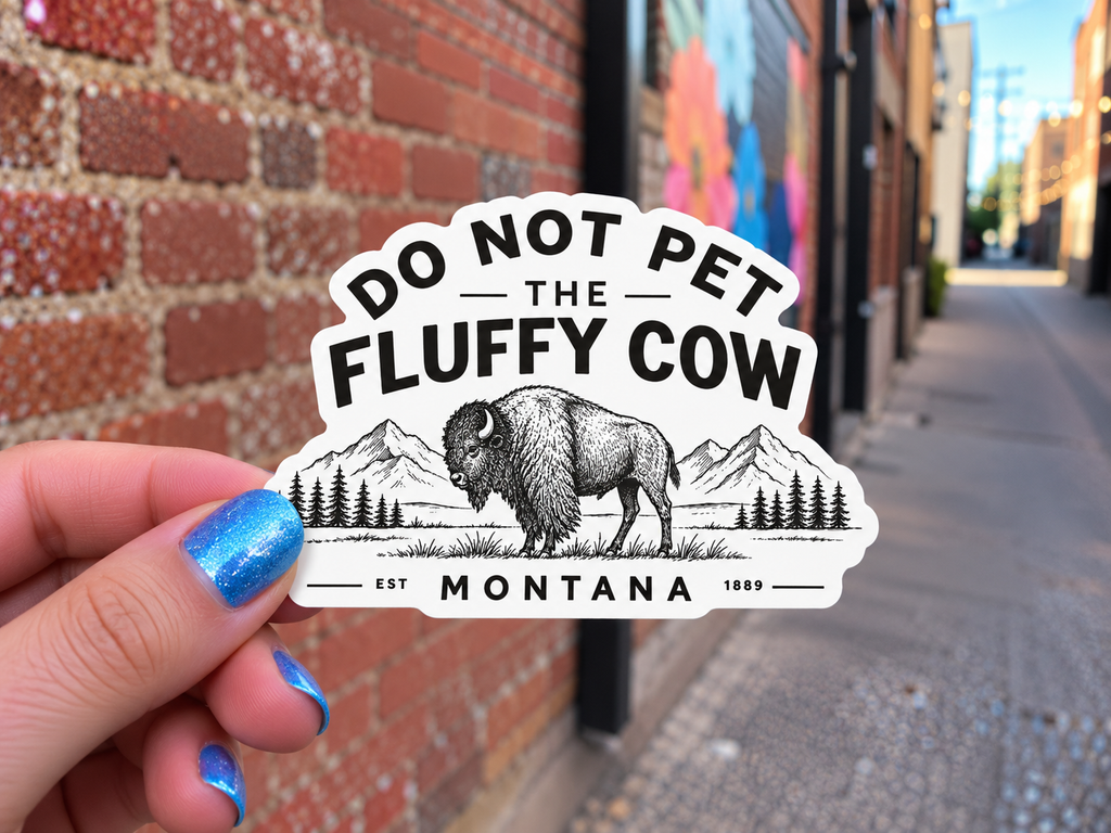 Do Not Pet the Fluffy Cow Sticker