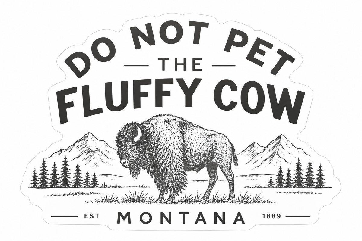 Do Not Pet the Fluffy Cow design, flat artwork