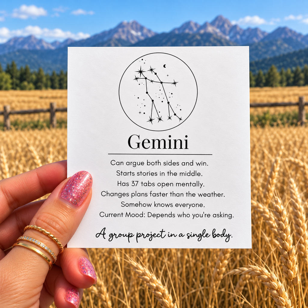 Gemini Funny Zodiac sticker, shown in use