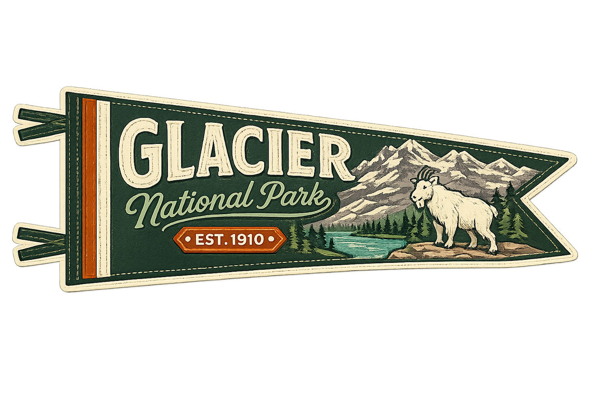 Glacier National Park Pennant Sticker