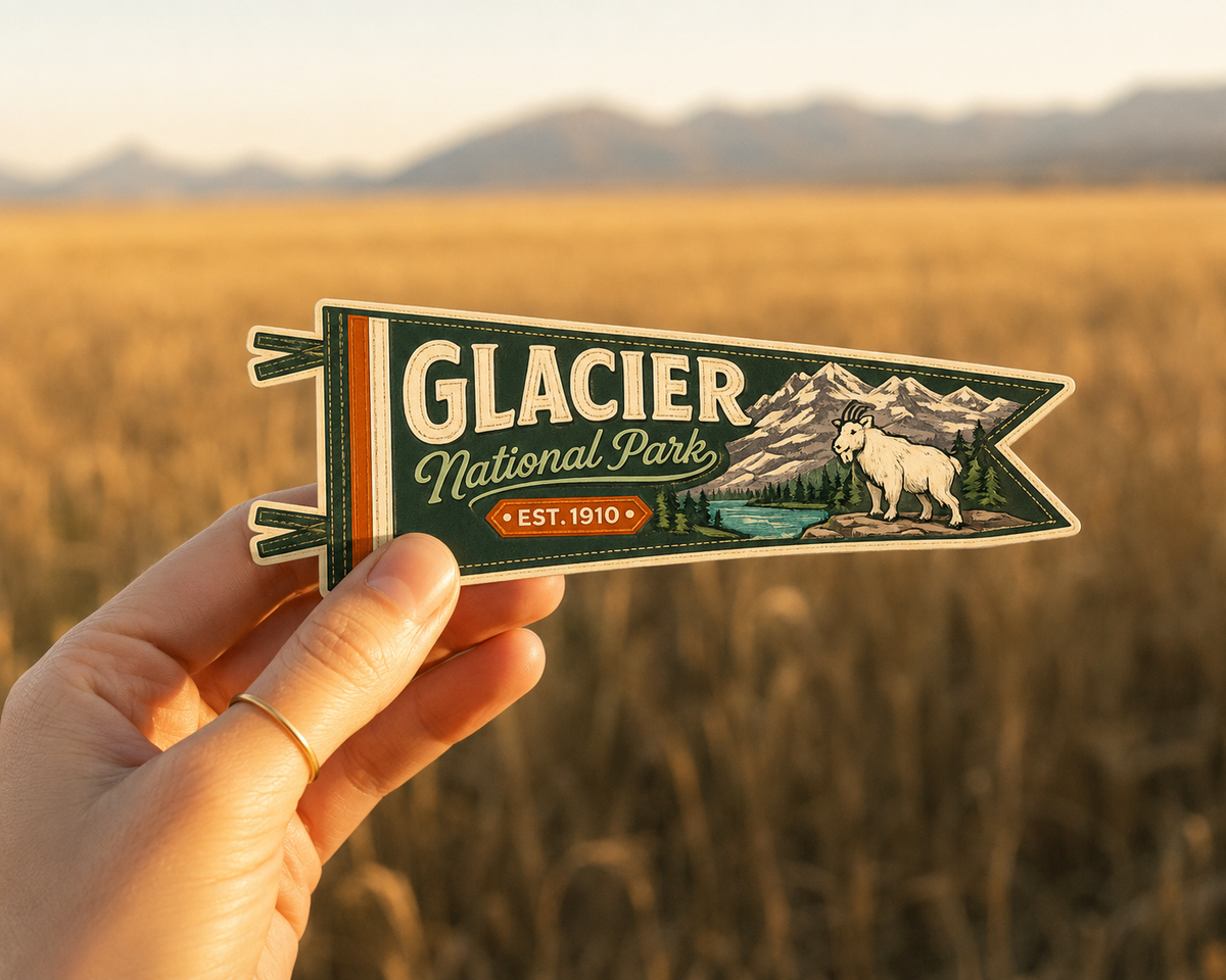 Glacier National Park Pennant Sticker