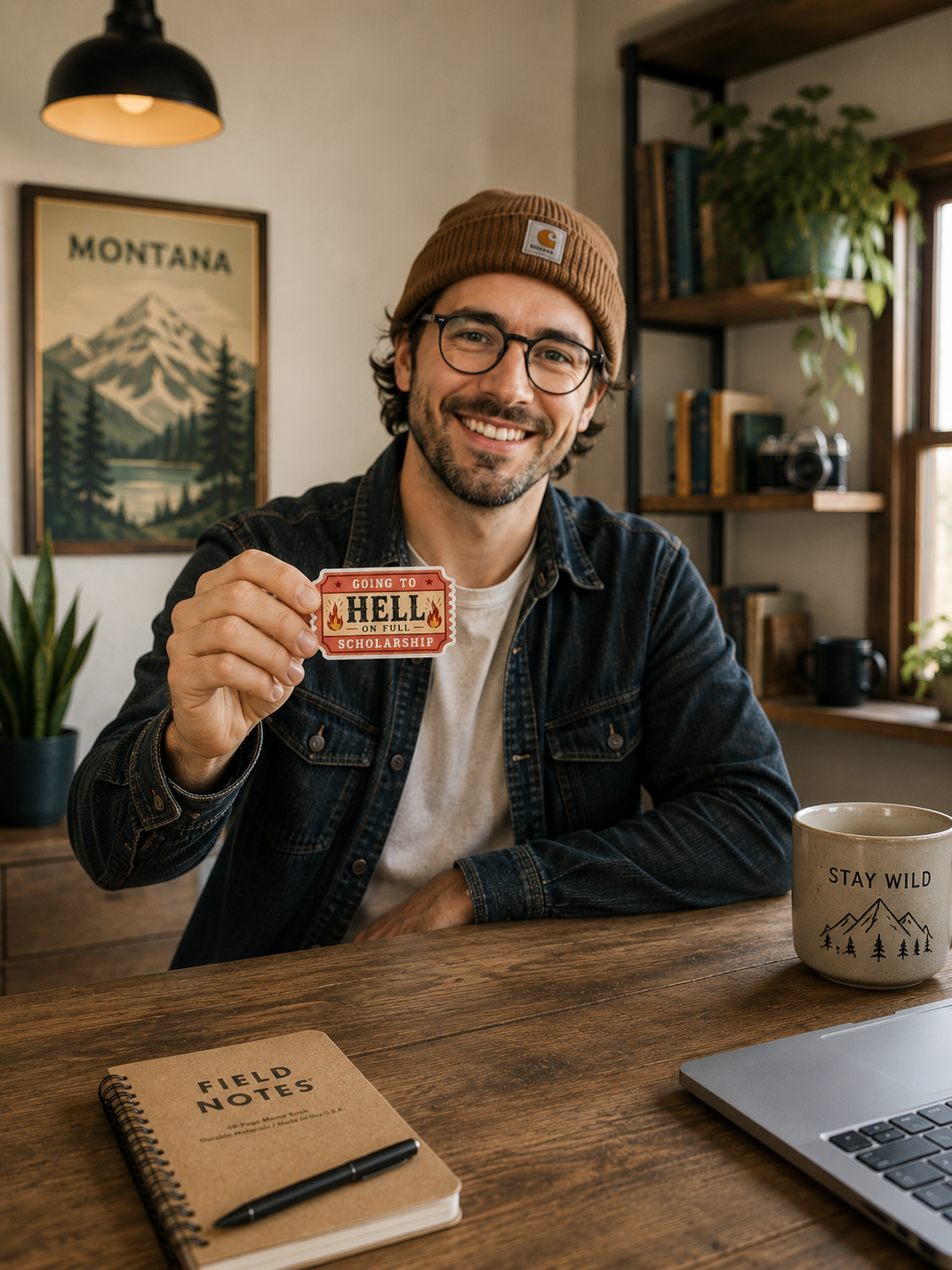 Going to Hell on Full Scholarship Sticker