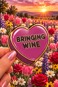 Bringing Wine Conversation Heart Sticker