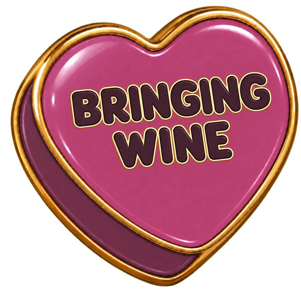 Bringing Wine Conversation Heart Sticker