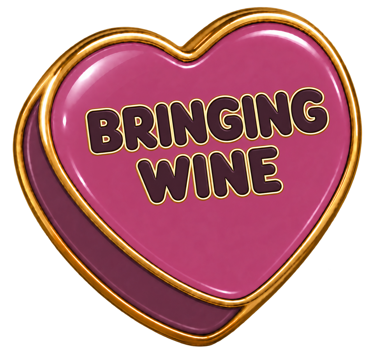 Bringing Wine Conversation Heart Sticker