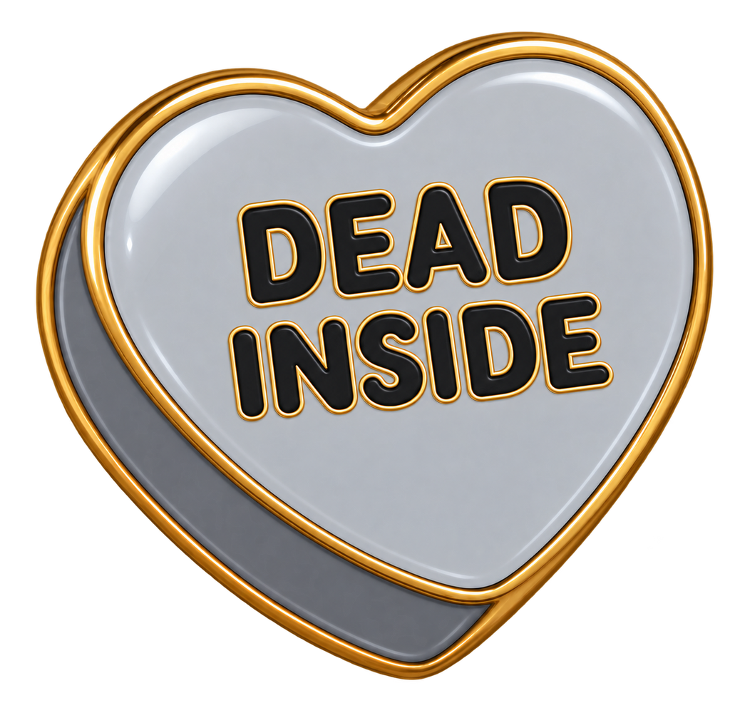 Dead Inside Conversation Heart Sticker