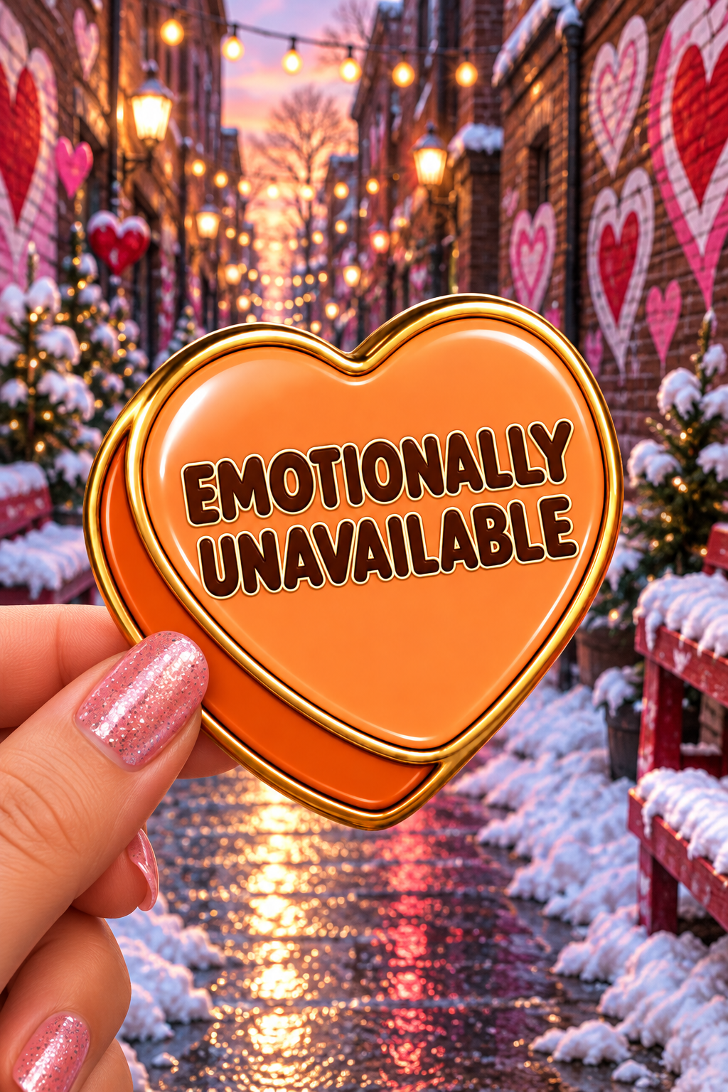 Emotionally Unavailable Conversation Heart Sticker