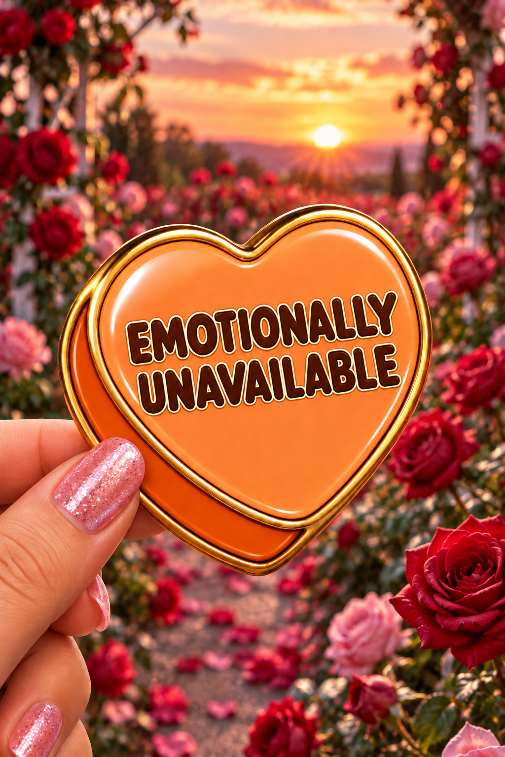 Emotionally Unavailable Conversation Heart Sticker
