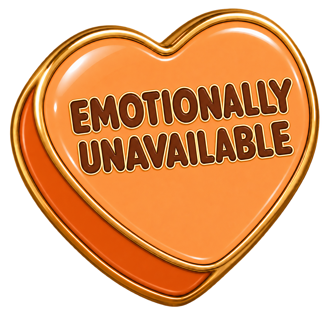 Emotionally Unavailable Conversation Heart Sticker