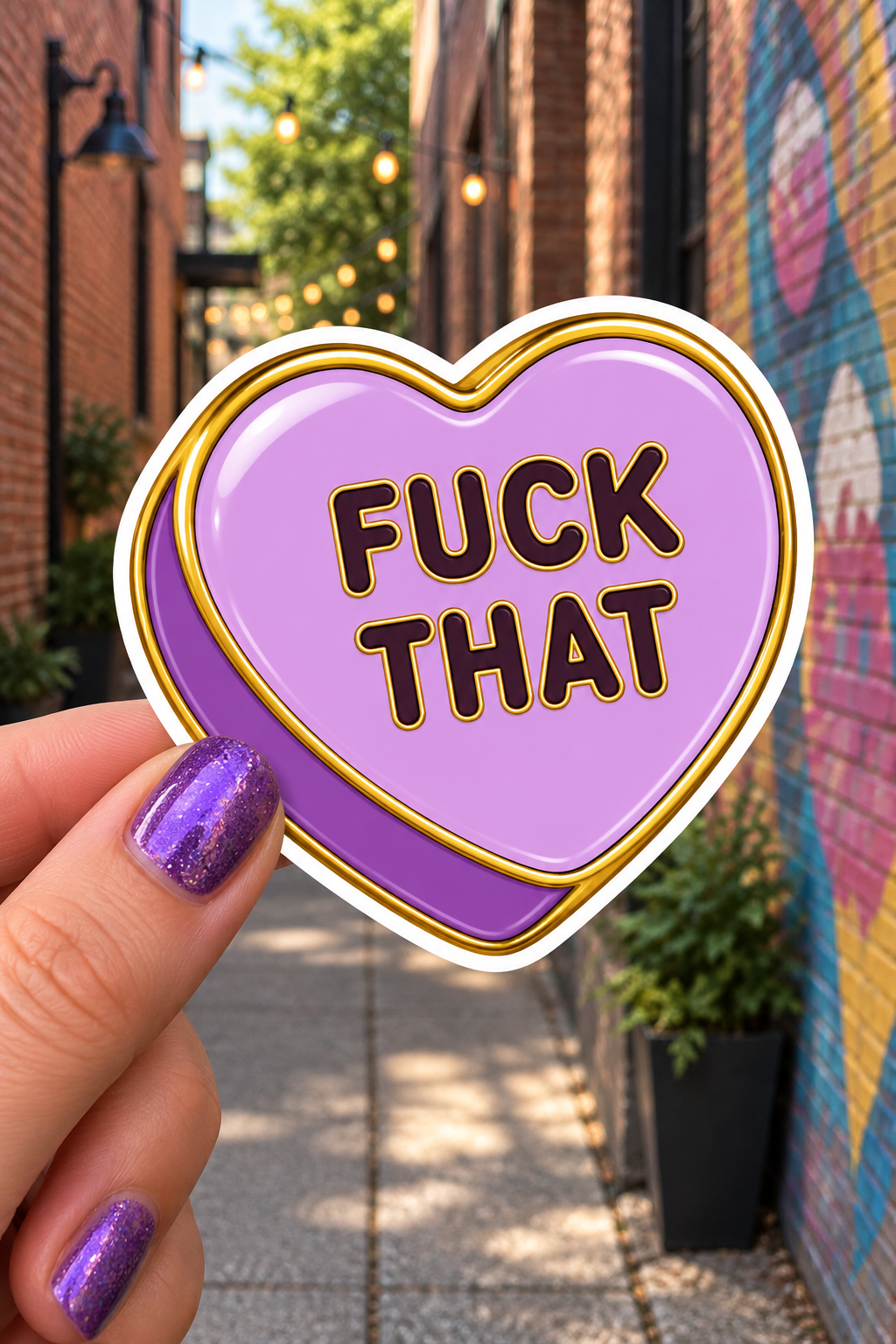 Fuck That Conversation Heart Sticker