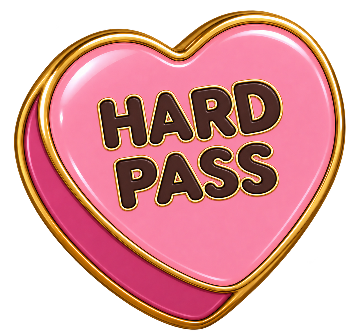 Hard Pass Conversation Heart Sticker