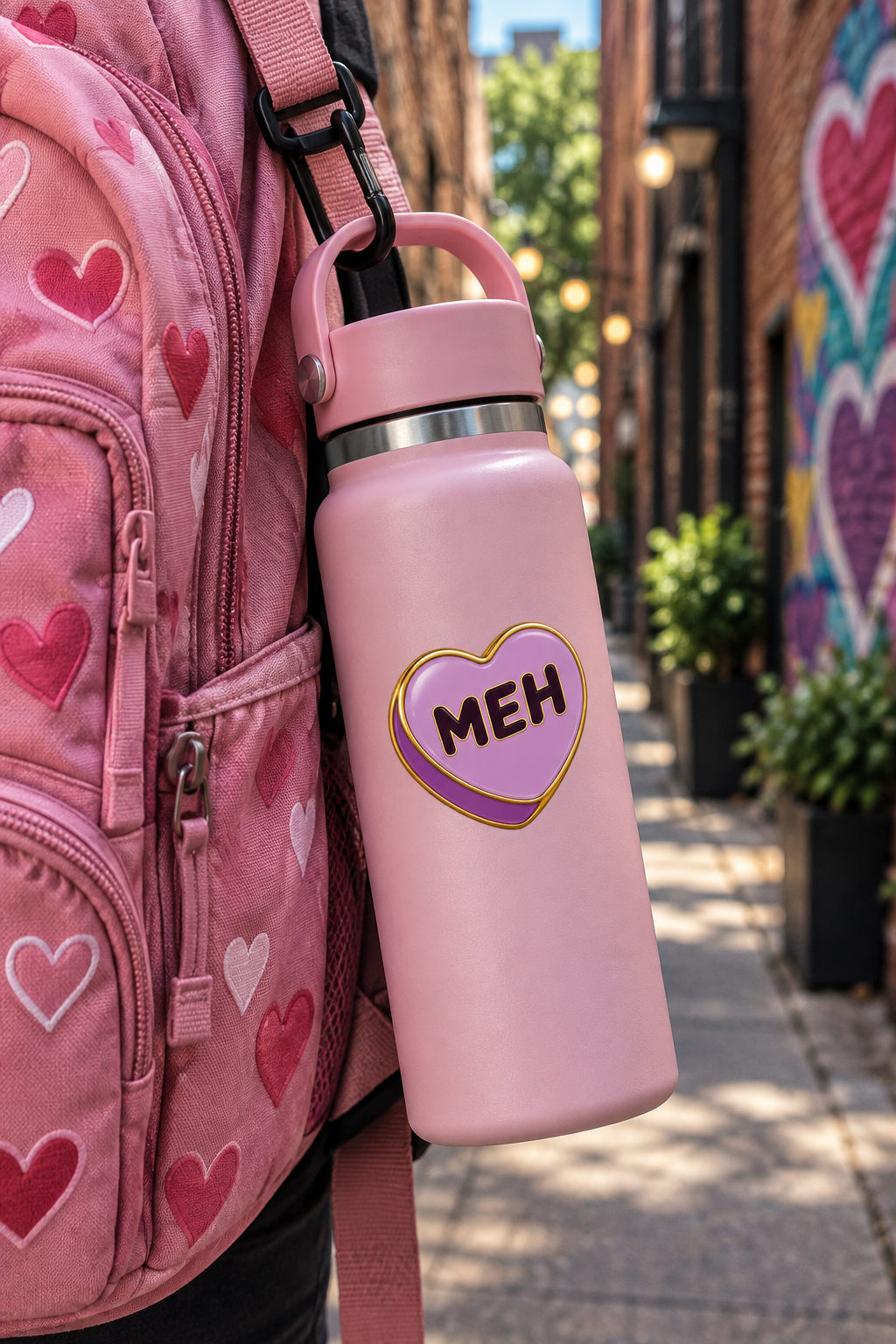 Meh Conversation Heart Sticker