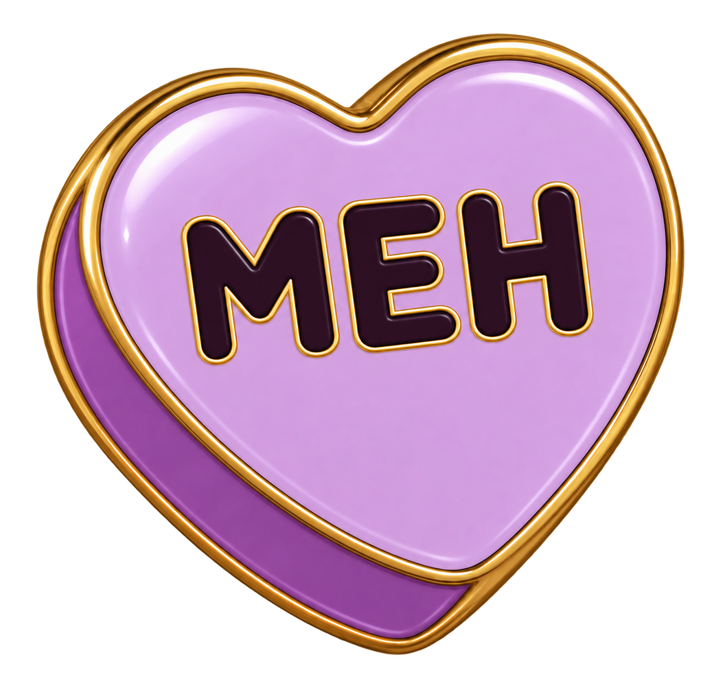 Meh Conversation Heart Sticker