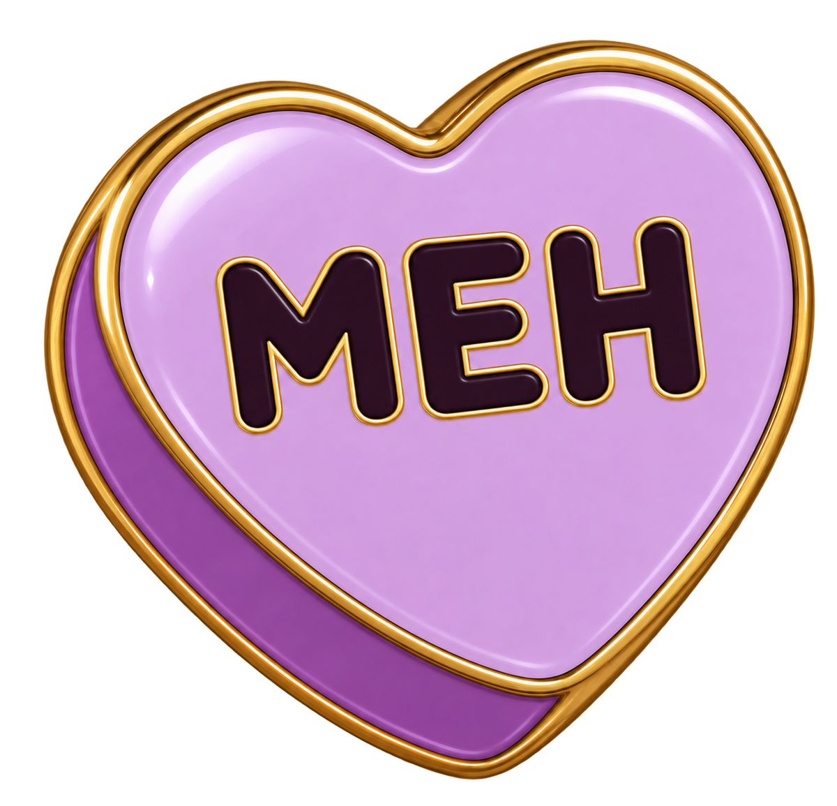 Meh Conversation Heart Sticker