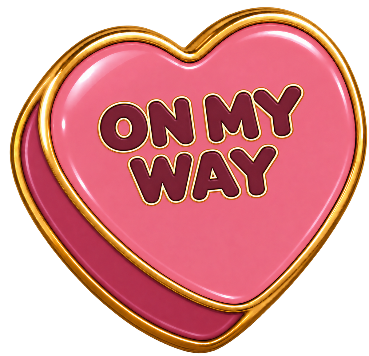 On My Way Conversation Heart Sticker