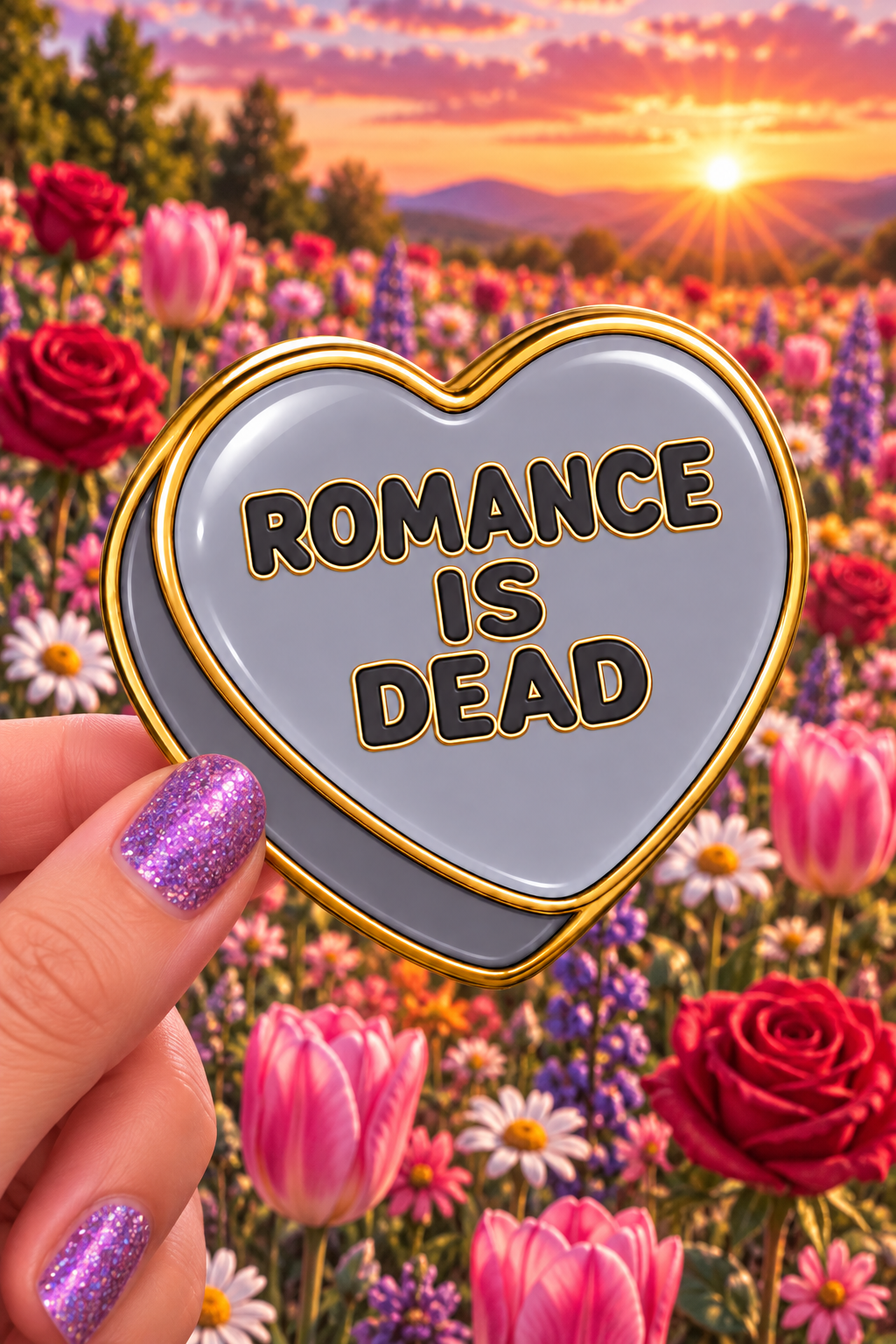 Romance Is Dead Conversation Heart Sticker