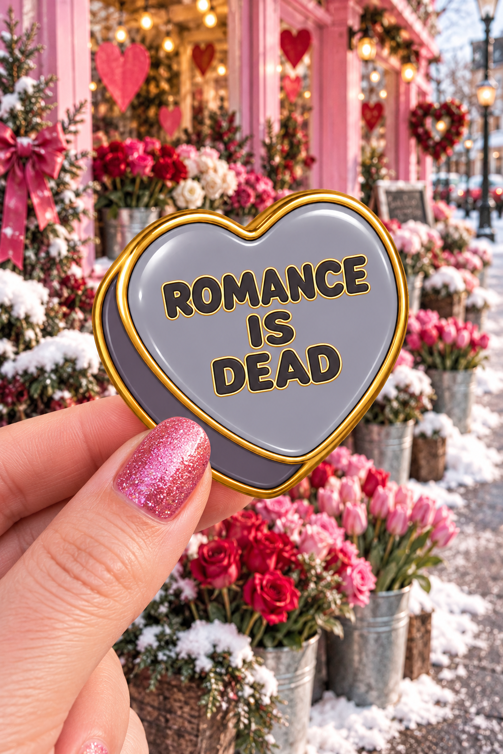 Romance Is Dead Conversation Heart Sticker