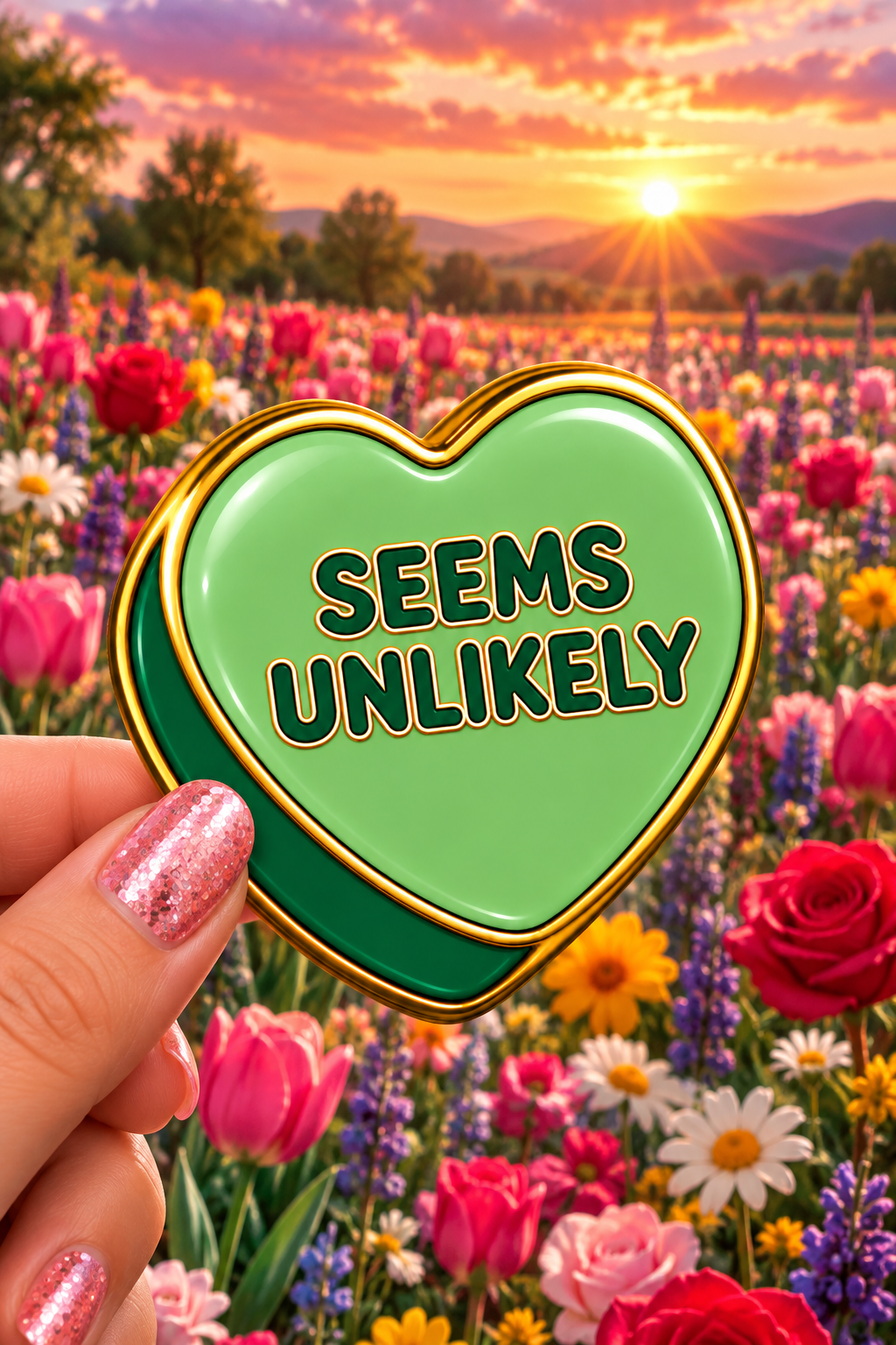 Seems Unlikely Conversation Heart Sticker