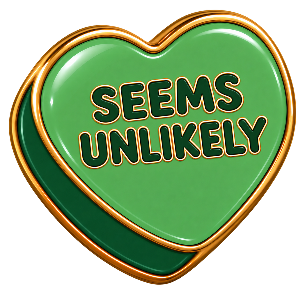 Seems Unlikely Conversation Heart Sticker