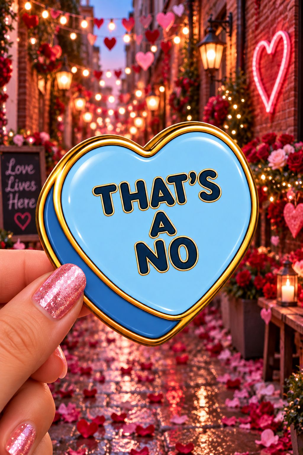 That's A No Conversation Heart Sticker