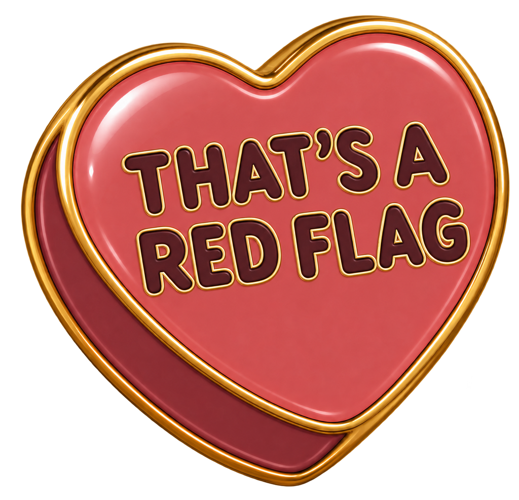 That's A Red Flag Conversation Heart Sticker