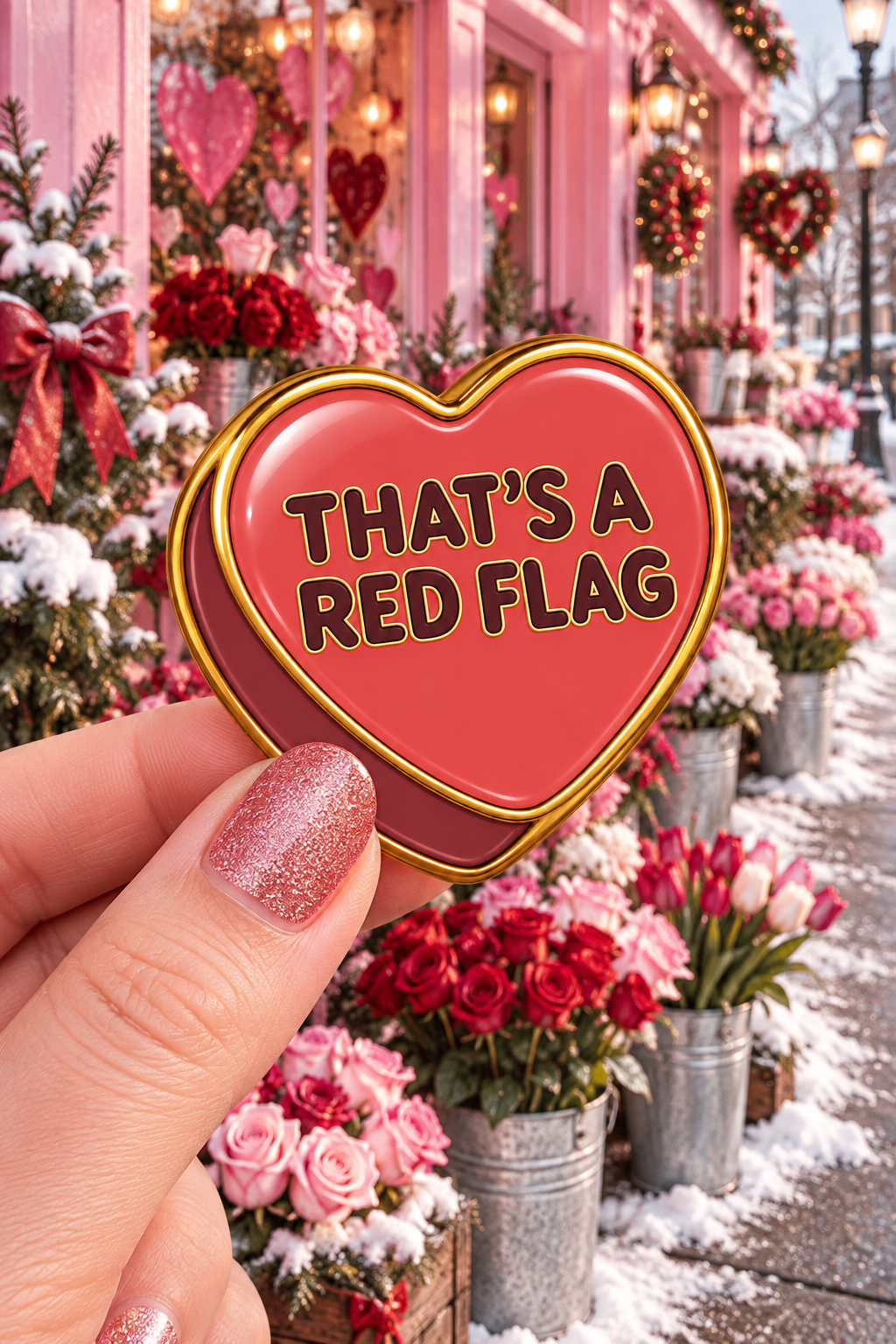 That's A Red Flag Conversation Heart Sticker