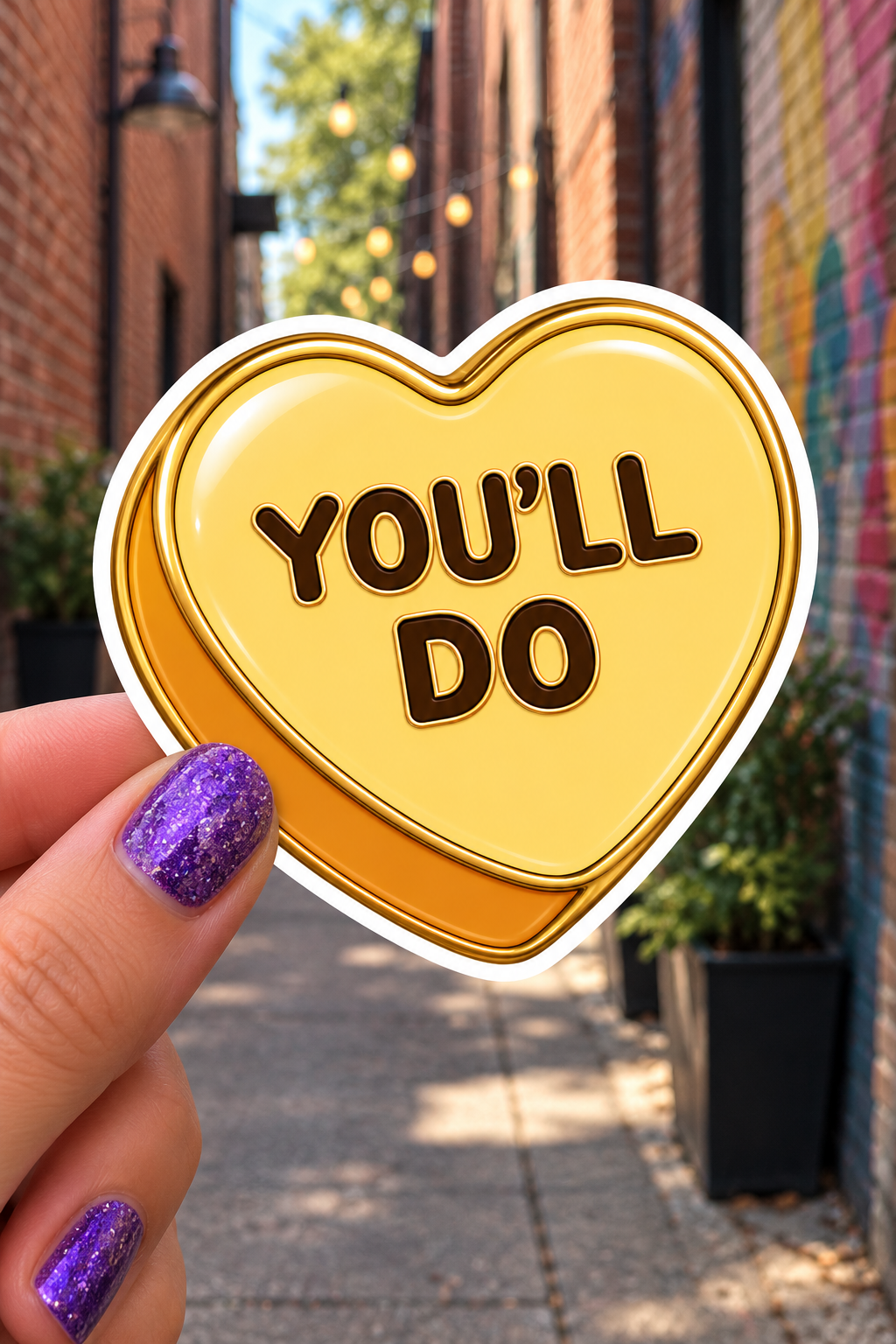You'll Do Conversation Heart Sticker