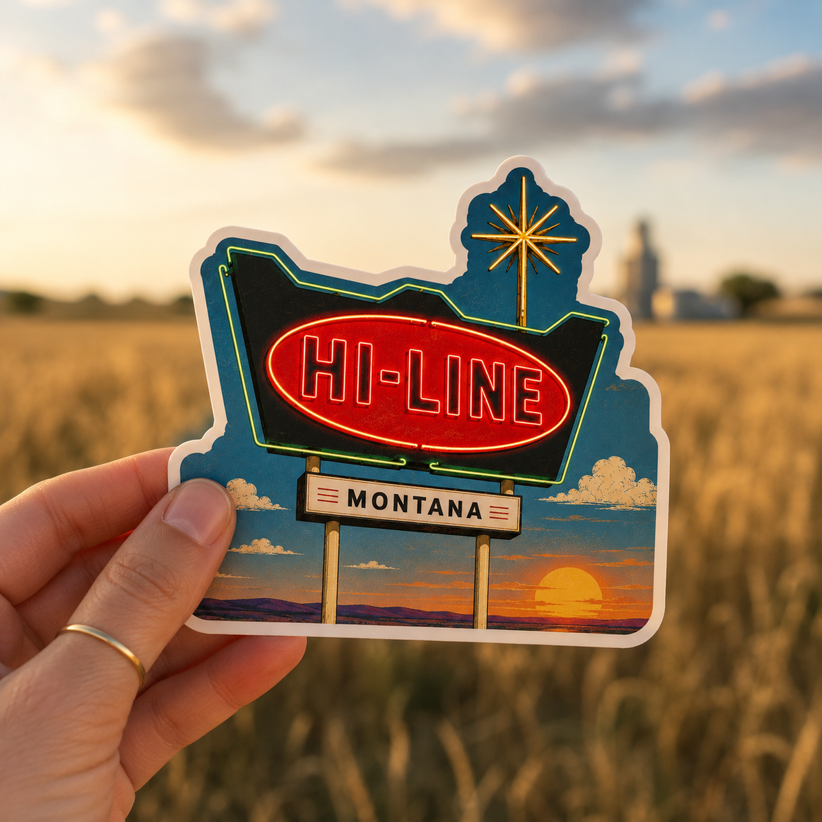 Hi-Line Montana Neon Sign Sticker