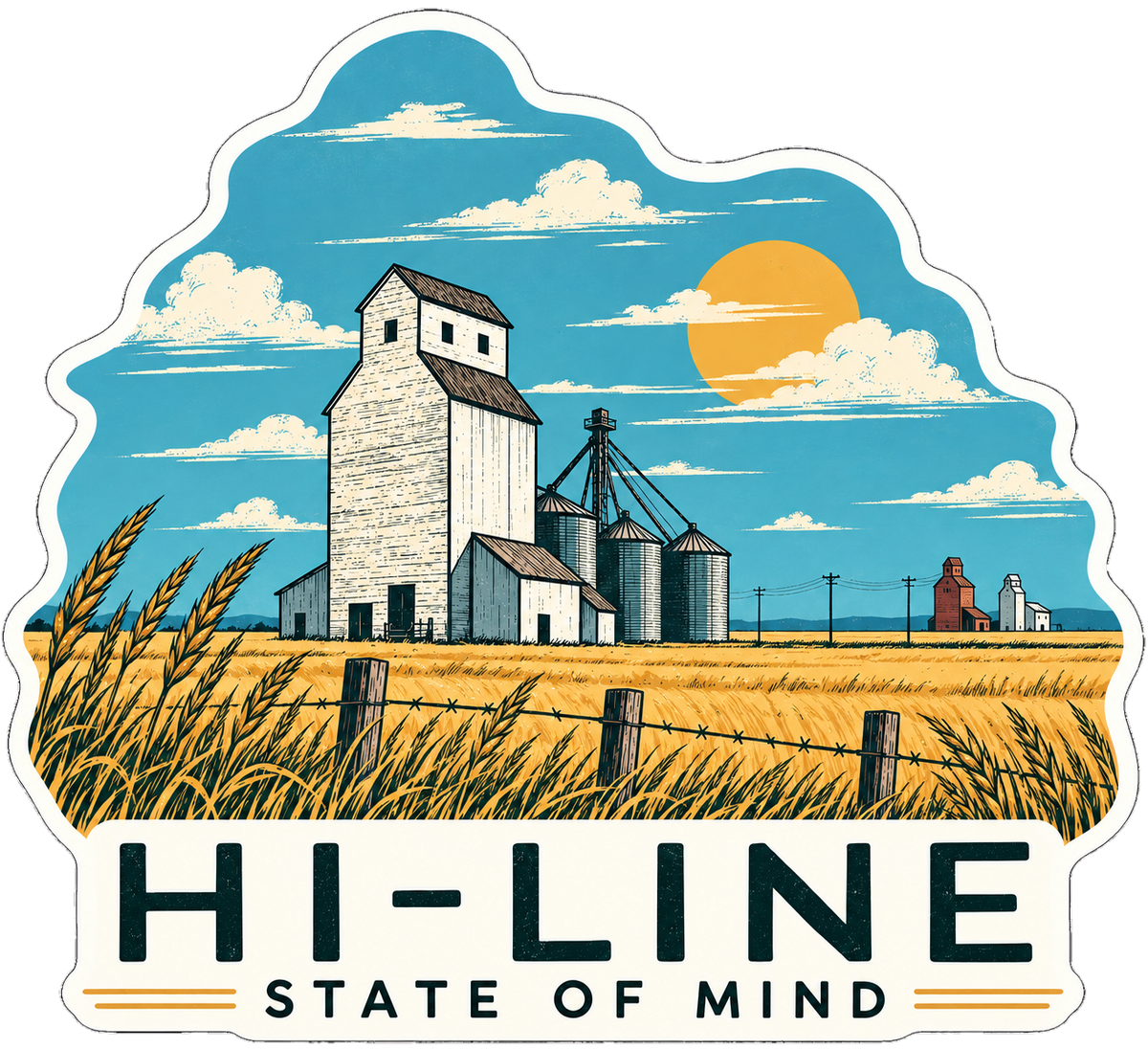 Hi-Line State of Mind sticker, flat artwork