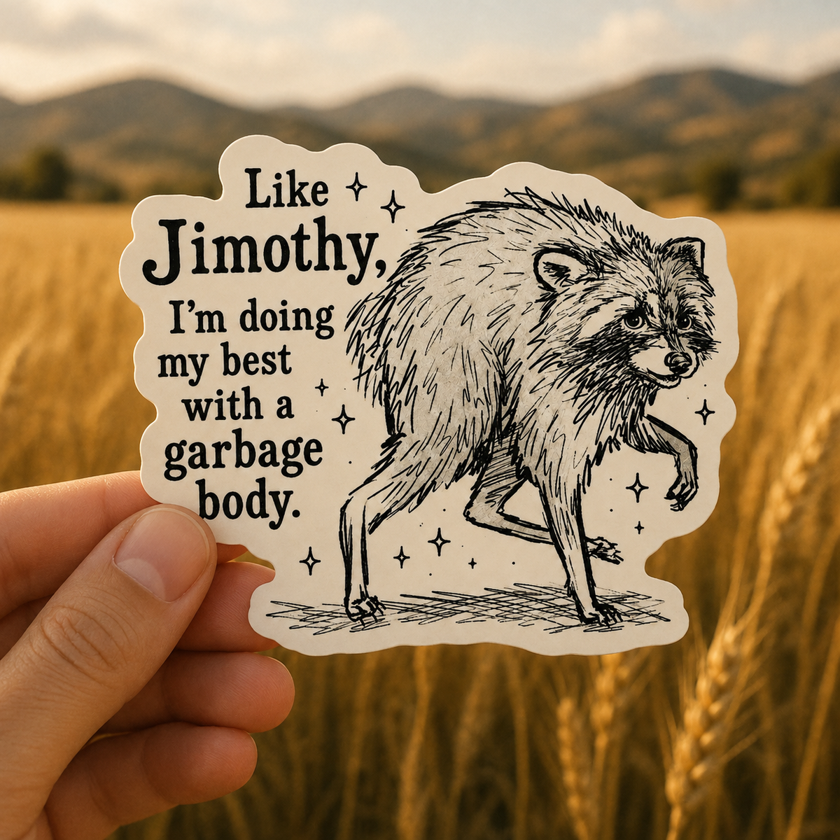 Like Jimothy, I'm Doing My Best with a Garbage Body Sticker