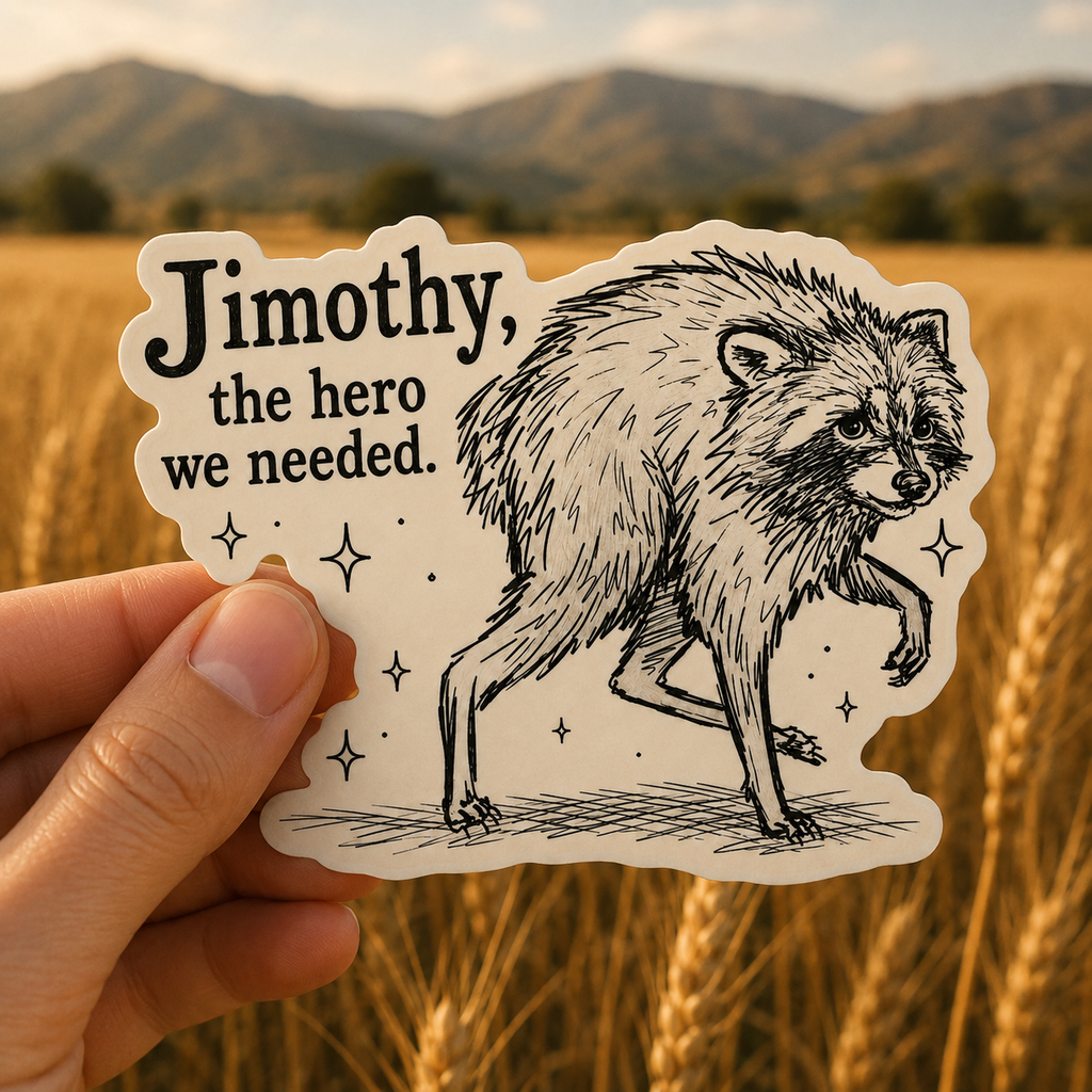 Jimothy, the Hero We Needed Sticker