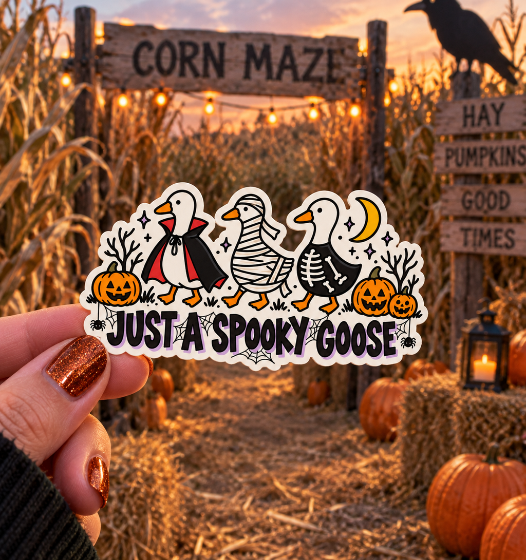 Just a Spooky Goose sticker, shown in use