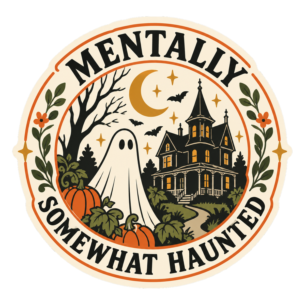 Mentally Somewhat Haunted design, flat artwork