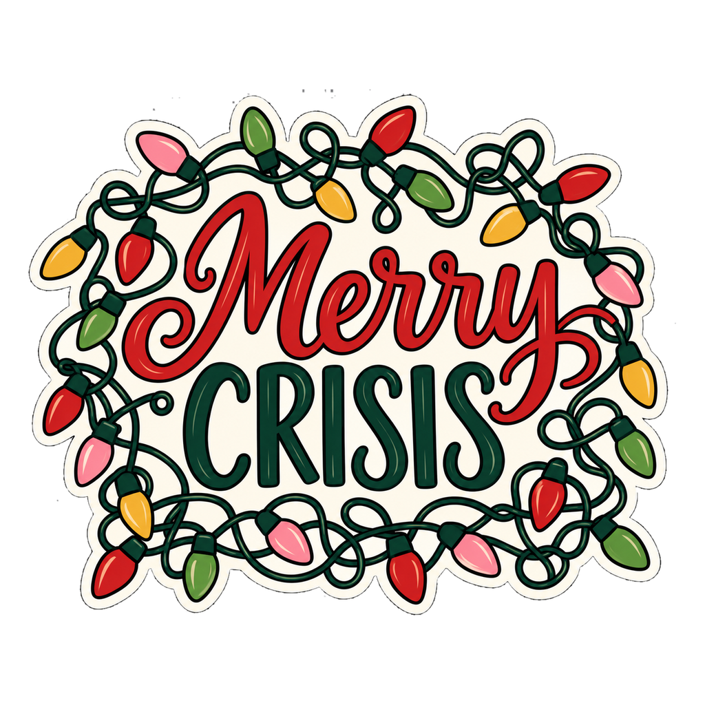 Merry Crisis design, flat artwork