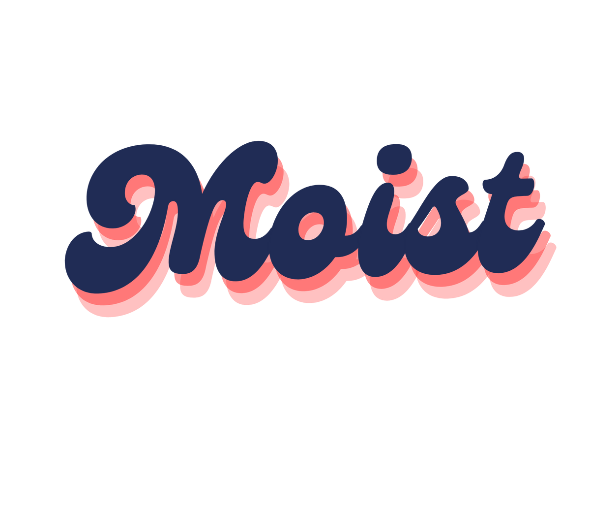 Moist sticker, flat artwork