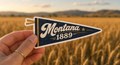 Montana 1889 Blue Pennant Sticker
