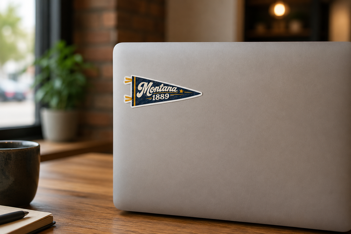 Montana 1889 Blue Pennant Sticker